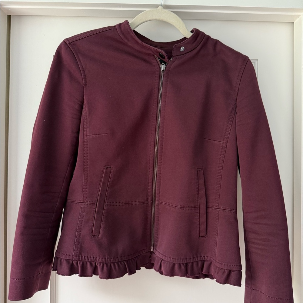 Ann Taylor Burgundy Zip Jacket